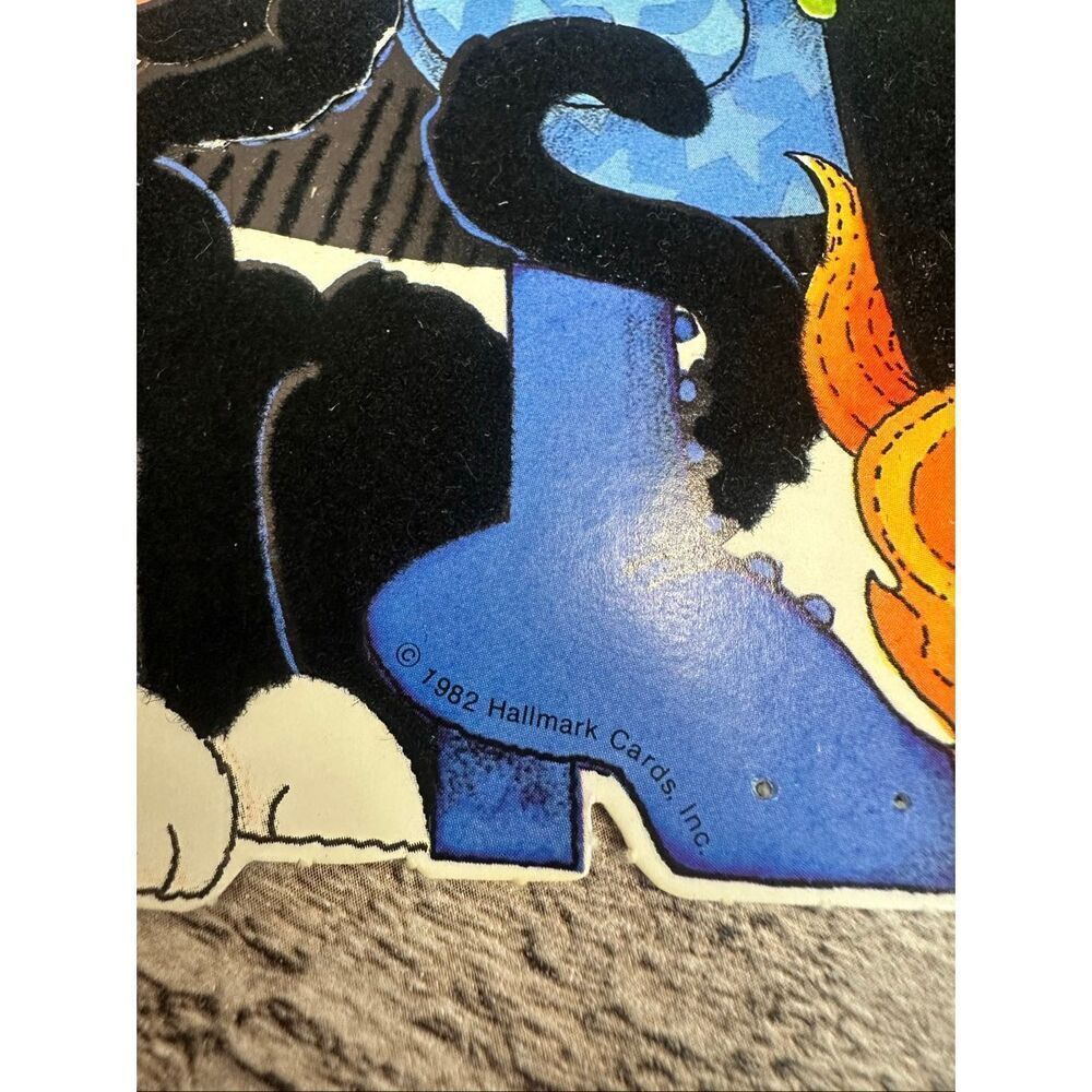 VTG 1982 Witch Black Cat Spooky Forest Wall Decor Die Cut Decoration Hallmark - Picture 4 of 4